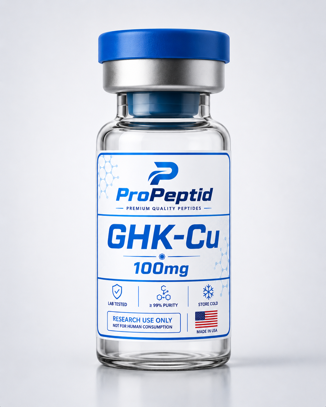 GHK-Cu 100mg research peptide vial
